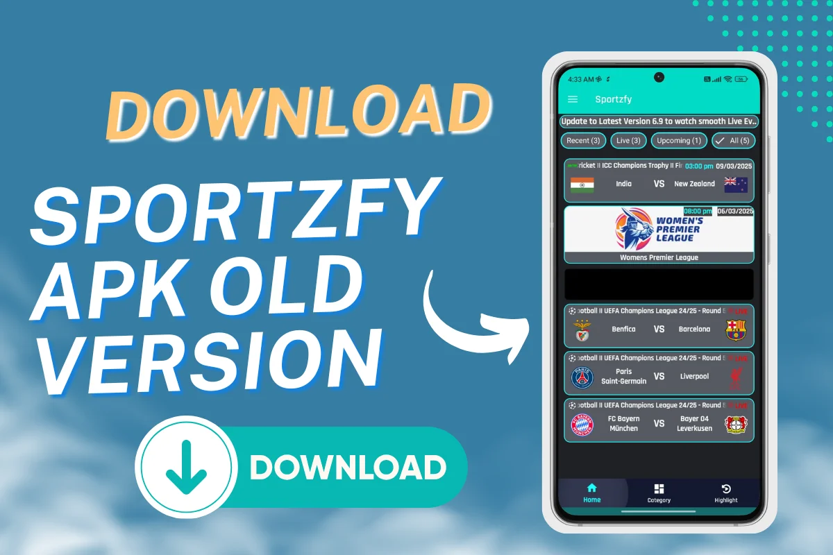 Sportzfy APK Download Old Version